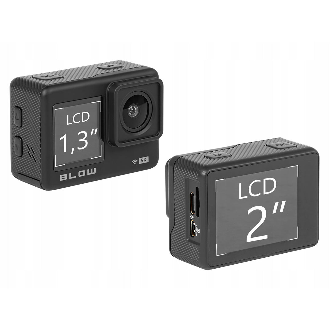 Pro4U 5K Blow Action Camera, 5K Ultra HD quality, 20 megapixels, 160° wide-angle lens, waterproof, remote control, 78-568#