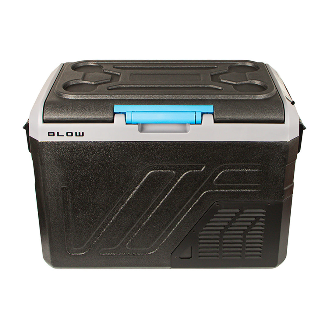 Blow Compressor-Powered Car Cooler, 35L capacity, touchscreen control panel, 12V, 24V, and 230V, USB-C port, 44-208#