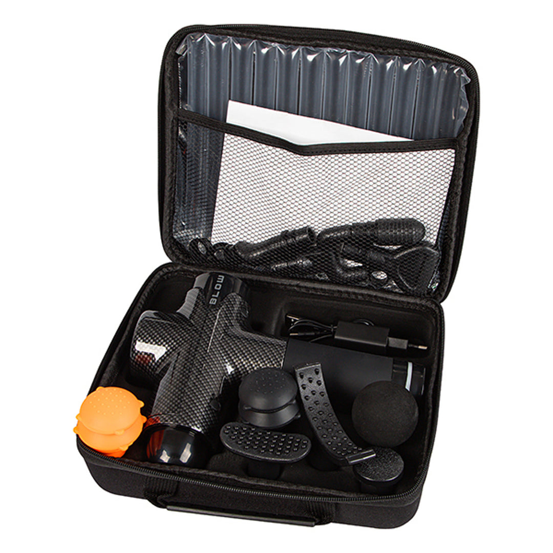Blow Massager, 10 attachments, charger, and carrying case, 200W, 30 speed settings, fast charging, 44-341