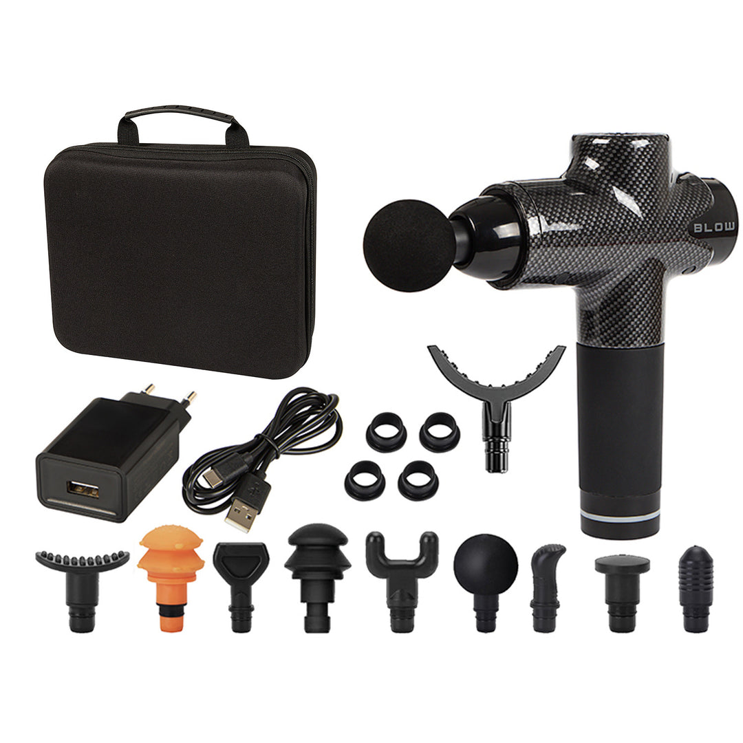 Blow Massager, 10 attachments, charger, and carrying case, 200W, 30 speed settings, fast charging, 44-341