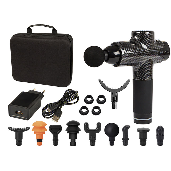 Blow Massager, 10 attachments, charger, and carrying case, 200W, 30 speed settings, fast charging, 44-341