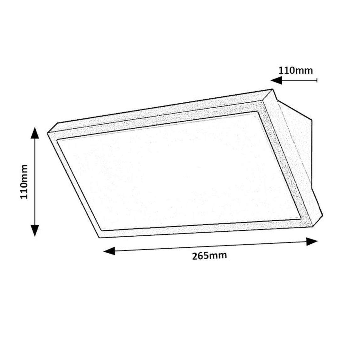 Rabalux Rapla2 LED 18W Light, Black, IP65, Energy Efficiency Class F, Color Temperature Adjustment: 2700, 4000, 6500 K, 77150, 2 pieces