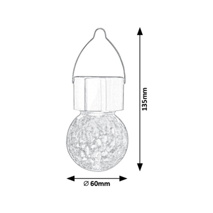 Rabalux Yola Solar Lamp, 1 lm, IP44, satin chrome, 0.06 W LED, 7850, 2 pieces