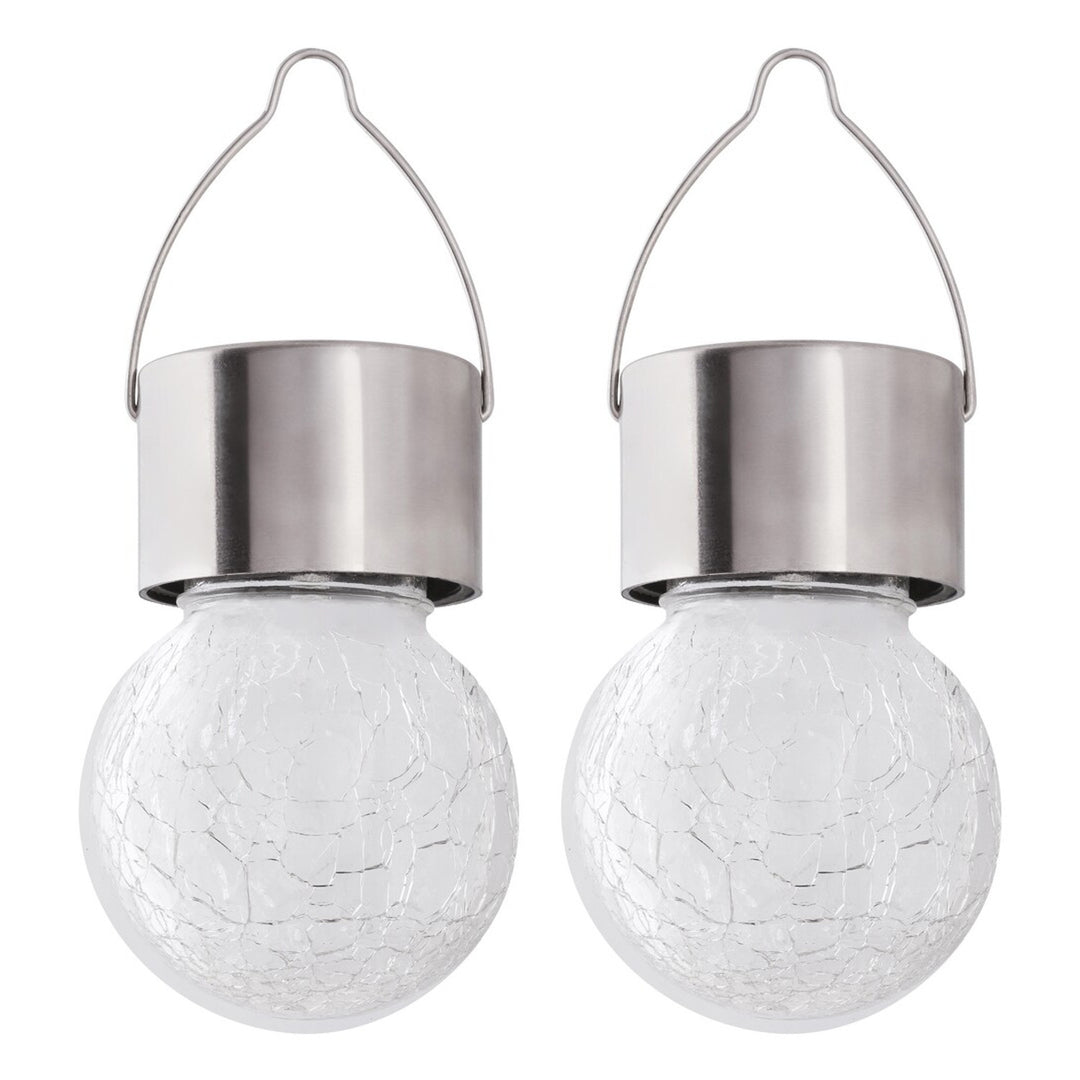 Rabalux Yola Solar Lamp, 1 lm, IP44, satin chrome, 0.06 W LED, 7850, 2 pieces