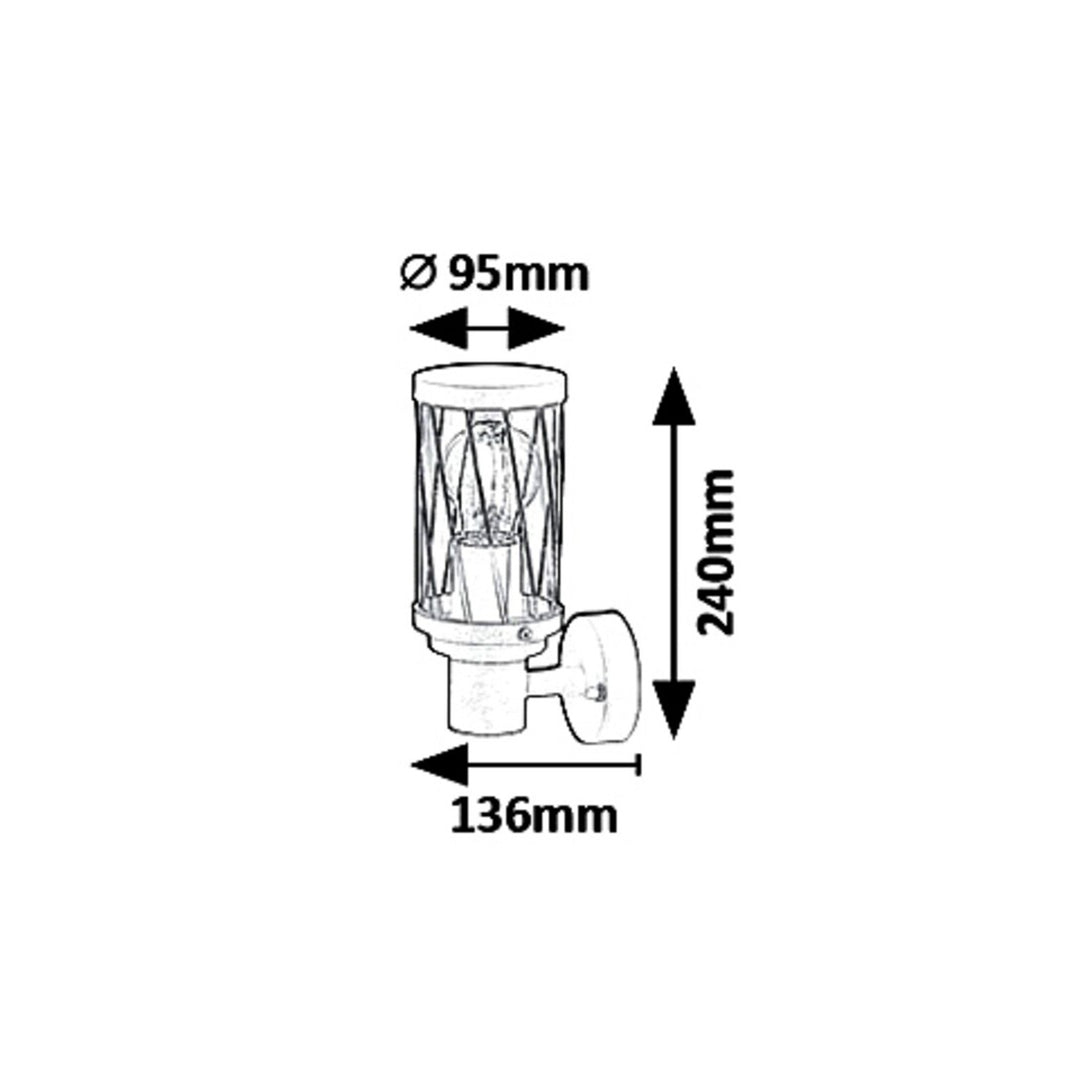 Rabalux Budapest Outdoor Wall Sconce, IP44, brown, E27 socket, max 40W, 8888, 2 pieces