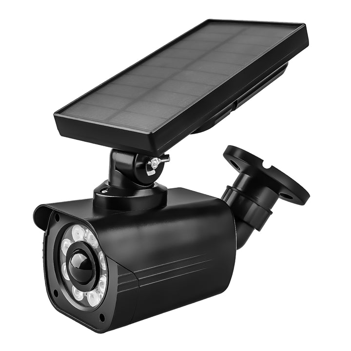 Solar-powered dummy camera, flashing LED, motion sensor, LED lighting, stickers included, SOL1800S/B, 2 pieces