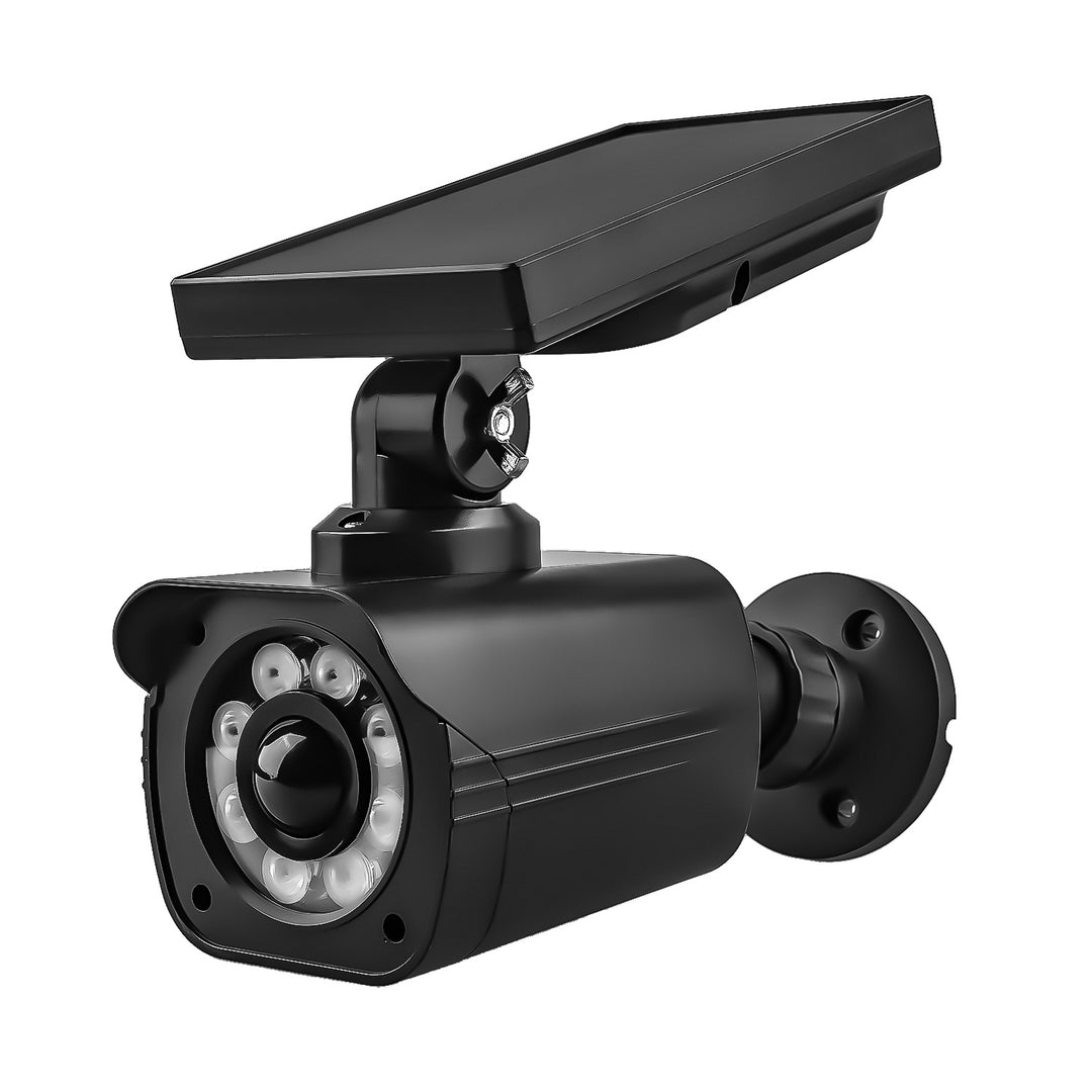 Solar-powered dummy camera, flashing LED, motion sensor, LED lighting, stickers included, SOL1800S/B, 2 pieces