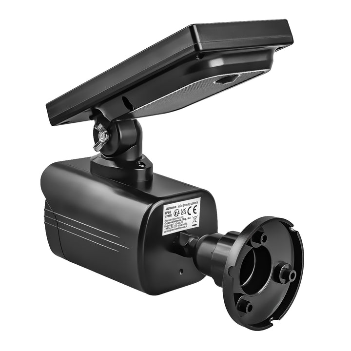 Solar-powered dummy camera, flashing LED, motion sensor, LED lighting, stickers included, SOL1800S/B, 2 pieces