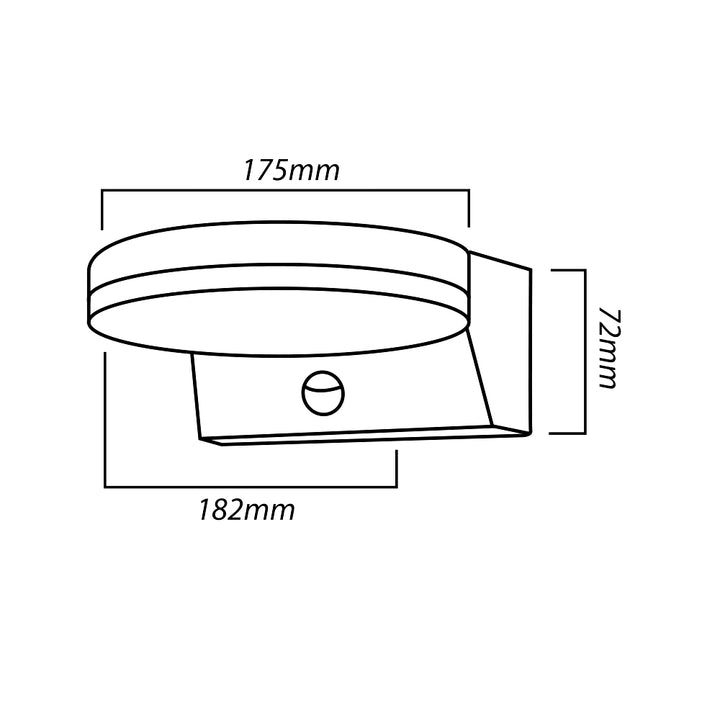 Maclean LED Light with Motion Sensor, PIR Motion Sensor, Black, 15W, IP65, 1560 lm, Neutral White (4000K) MCE344 B, 2 pieces