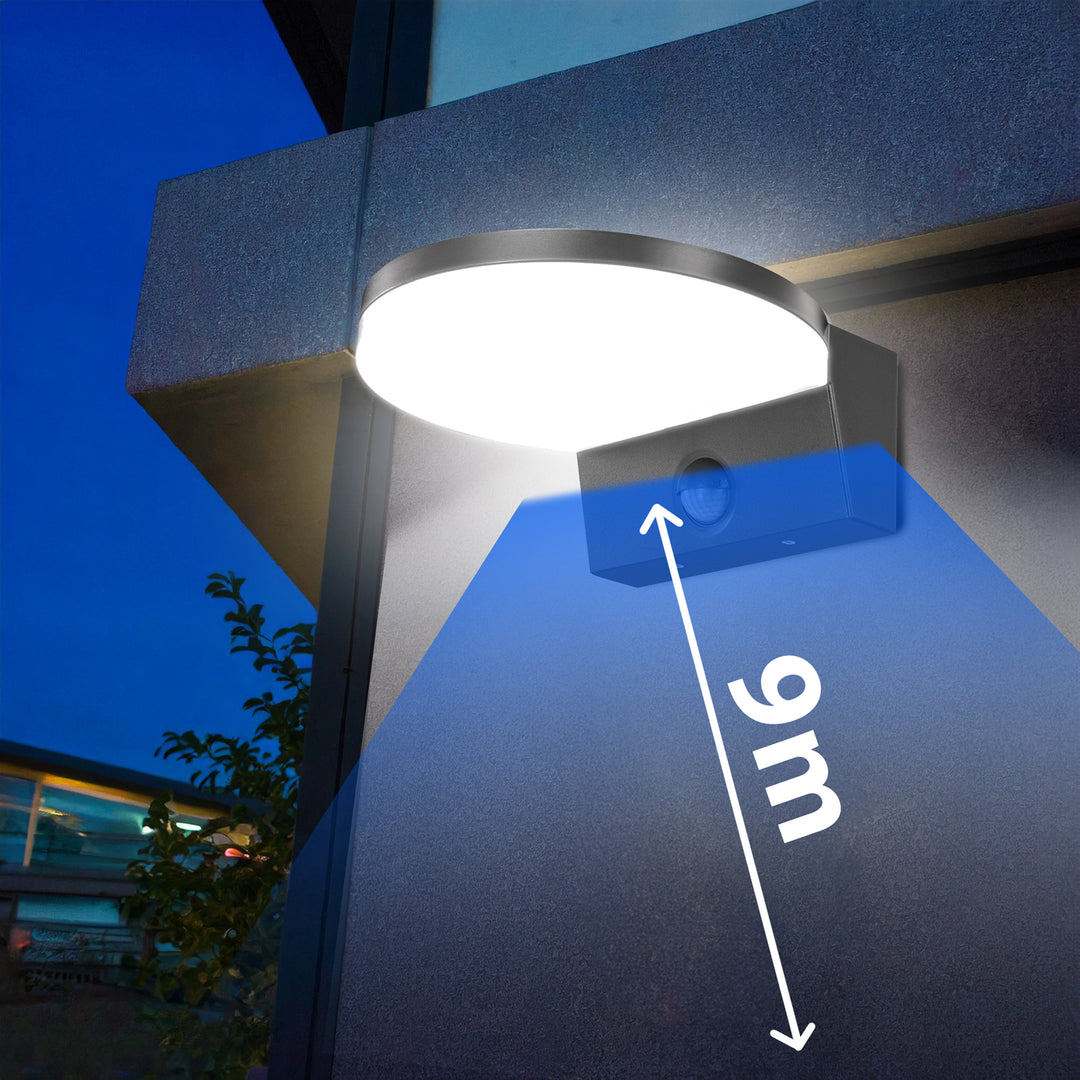 Maclean LED Light with Motion Sensor, PIR Motion Sensor, Black, 15W, IP65, 1560 lm, Neutral White (4000K) MCE344 B, 2 pieces