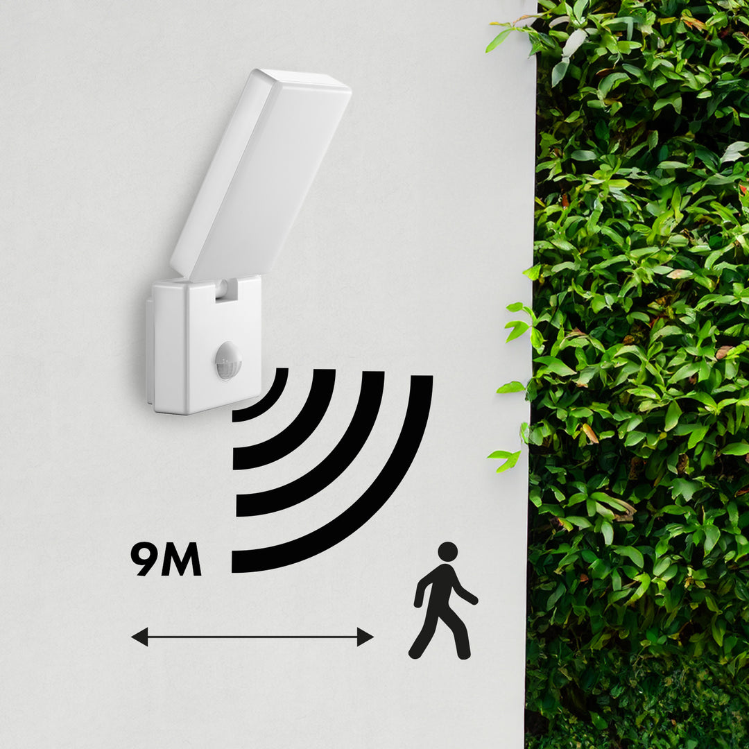 Maclean LED Light with Motion Sensor, PIR Motion Sensor, White, 10W, IP65, 800 lm, Neutral White (4000K) MCE516 W, 2 pieces