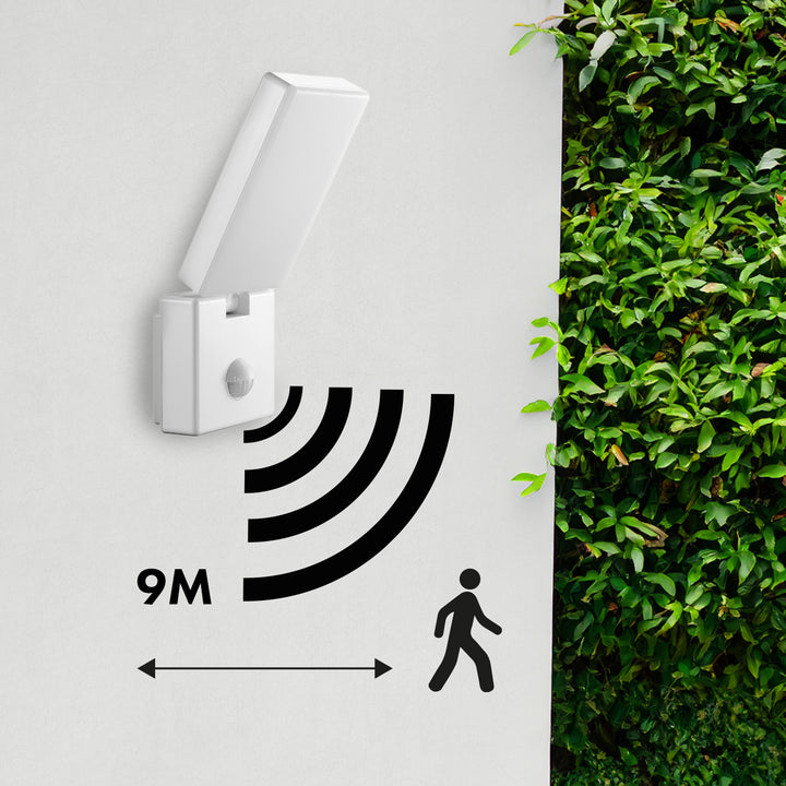 Maclean LED Light with Motion Sensor, PIR Motion Sensor, White, 10W, IP65, 800 lm, Neutral White (4000K) MCE516 W, 2 pieces