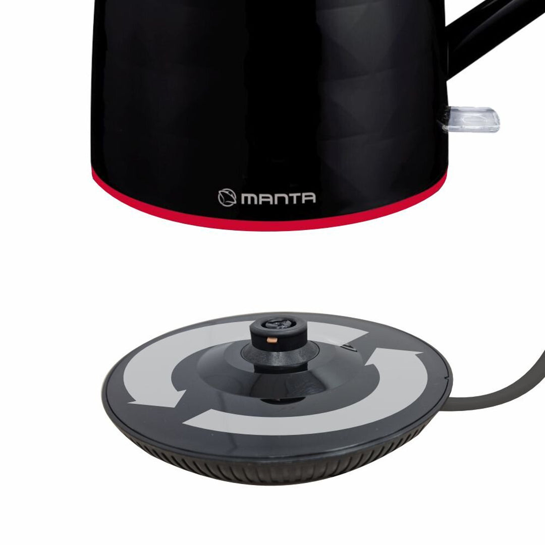 Manta ORISA 1.7L 2200W Cordless Electric Kettle, Black