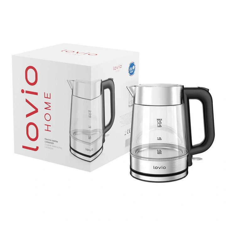 Lovio LVGEK001 Cordless Glass Electric Kettle