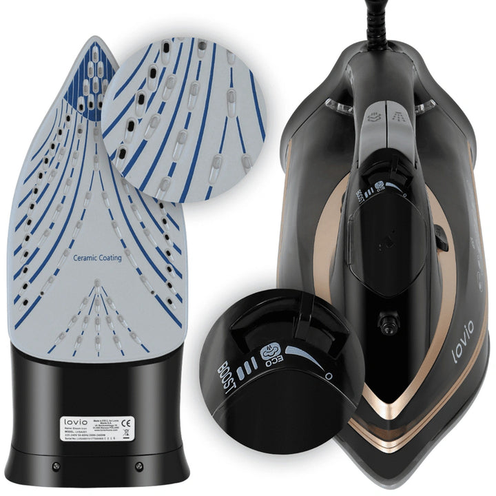 LOVIO LVSA001 Handheld Steam Iron with Ceramic Soleplate