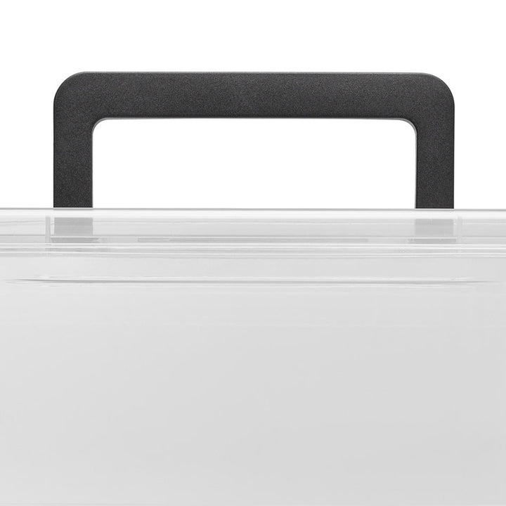 Moxom SimpleStore container, 40L capacity, transparent, snap-on lid, with casters, BPA-free, 04-0076
