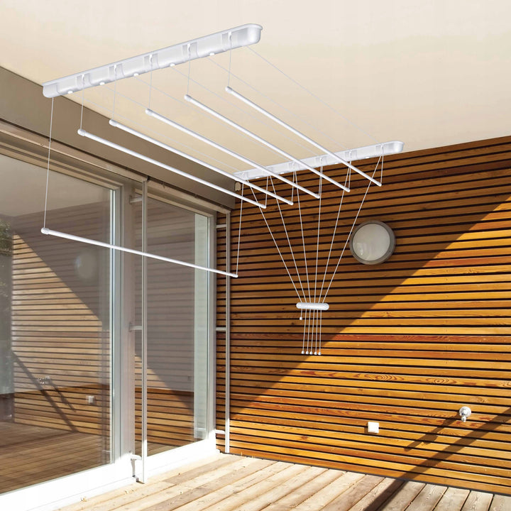 Ceiling-mounted clothes drying rack with 6 rods, 140 cm, drying area 8.4 m, Sepio