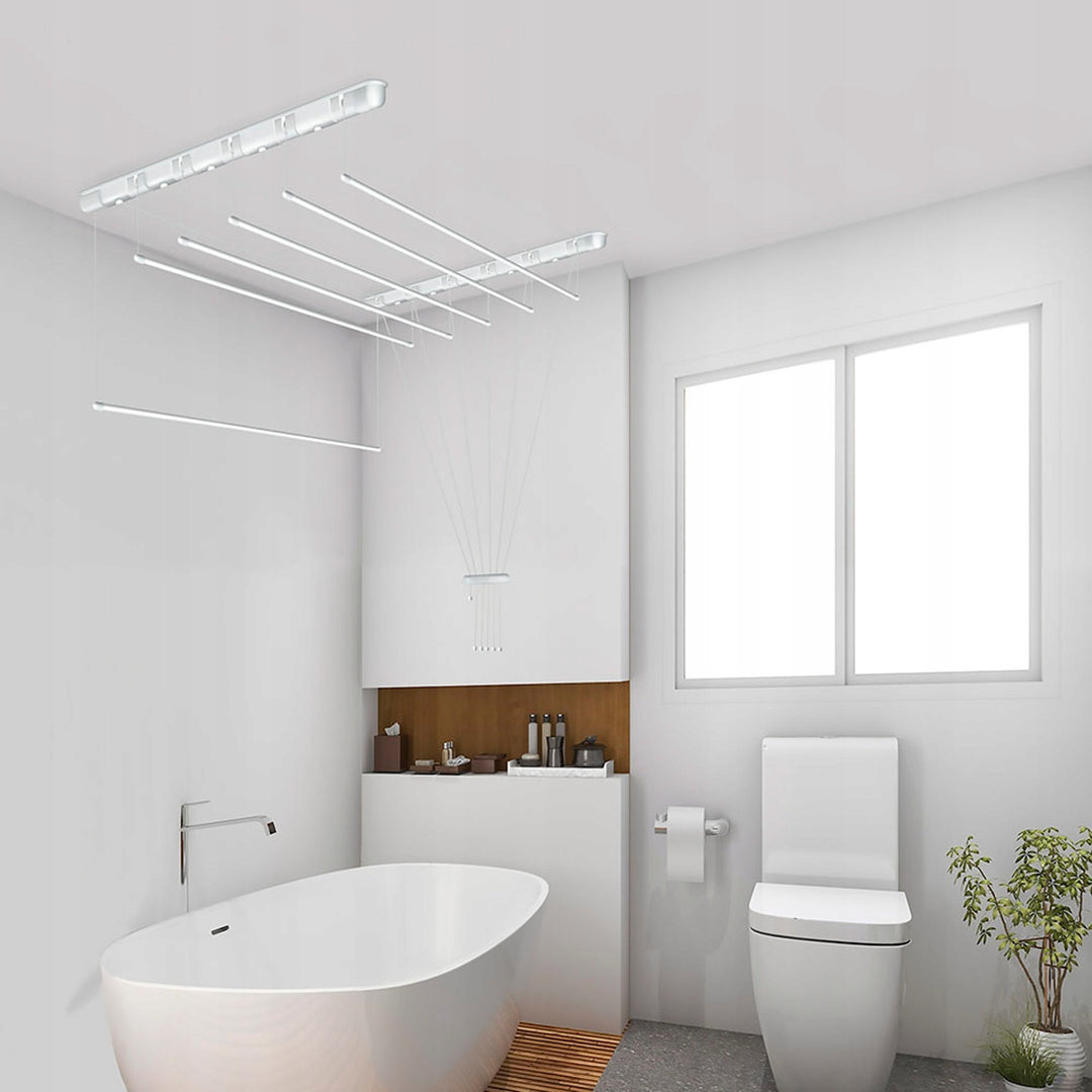 Ceiling-mounted clothes drying rack with 6 rods, 140 cm, drying area 8.4 m, Sepio