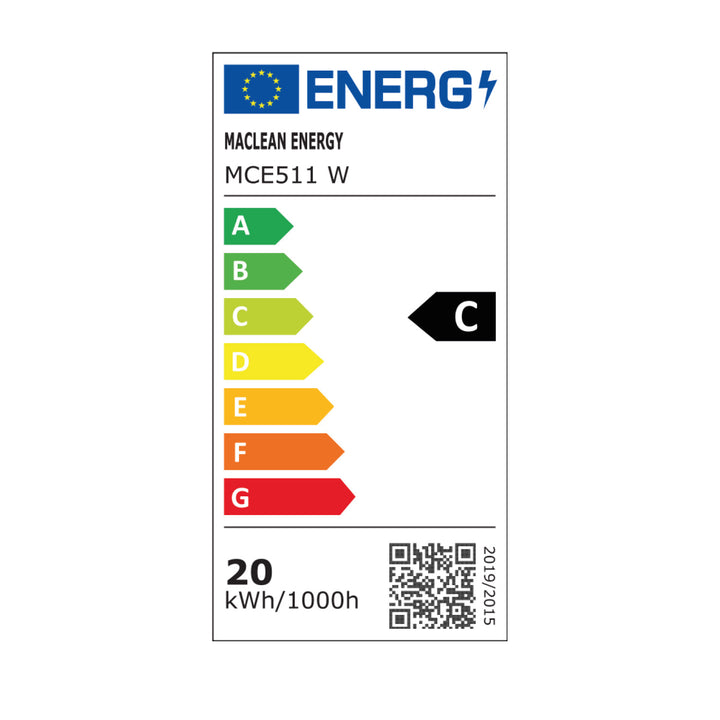 Maclean LED Lamp, white, 20W, IP65, 2750 lm, neutral white (4000K) MCE511 W, 2 pieces