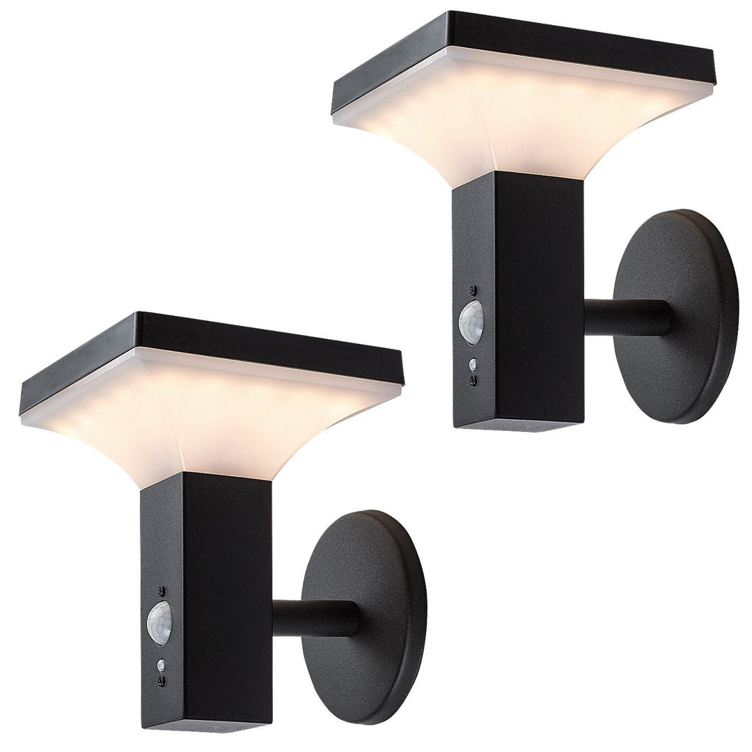 Rabalux Lamp, Wall-Mounted, Outdoor, Solar-Powered, IP44, 4W LED, Geleen, 2 pieces