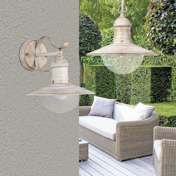 Rabalux Wall Sconce, Outdoor, IP44, E27, max 60W, Antique White, Oslo, 2 pieces
