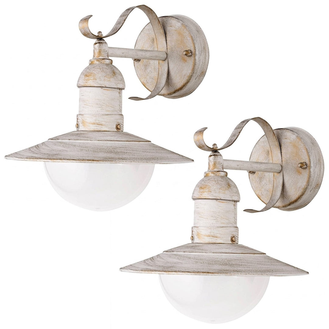 Rabalux Wall Sconce, Outdoor, IP44, E27, max 60W, Antique White, Oslo, 2 pieces