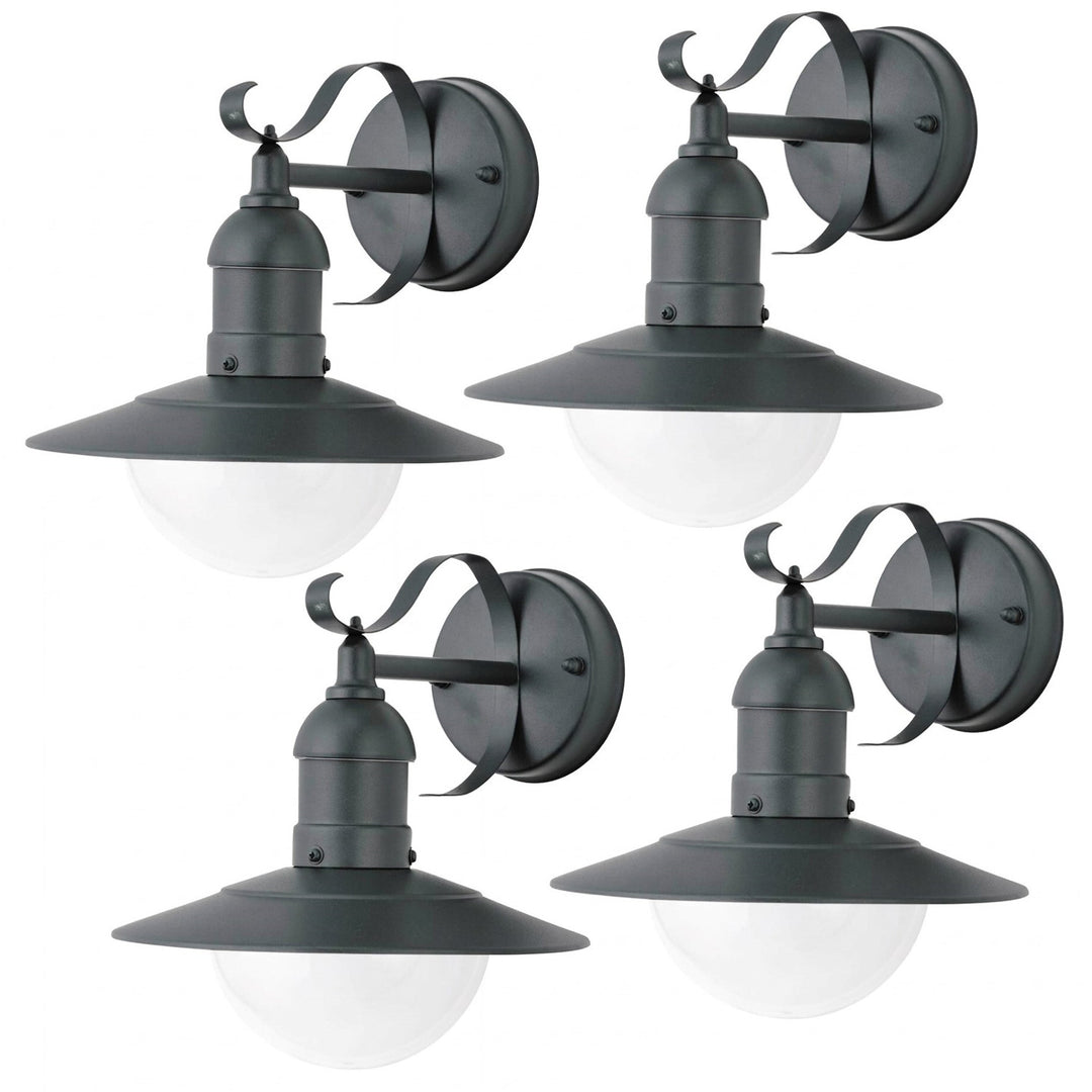 Rabalux Wall Sconce, Outdoor, IP44, E27, max 60W, green, Oslo, 4 pieces