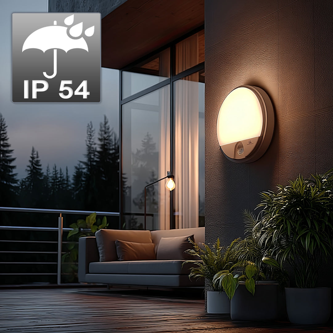 Maclean LED Light with Motion Sensor, PIR Sensor, White, 15W, IP54, 1100 lm, Neutral White, MCE291 W, 2 pieces