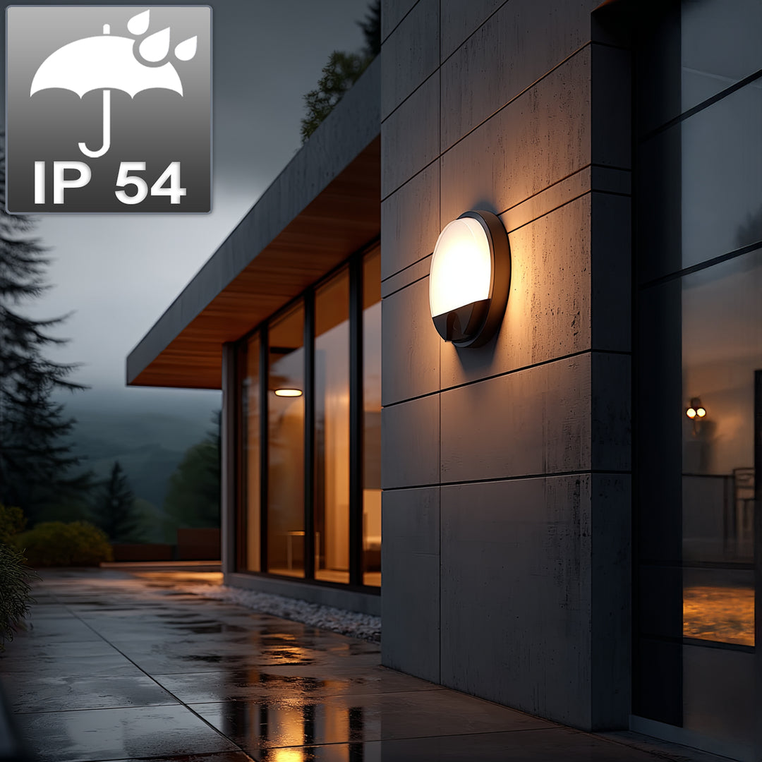 Maclean LED Light with Motion Sensor, PIR Sensor, Gray, 15W, IP54, 1100 lm, Neutral White, MCE291 W, 2 pieces