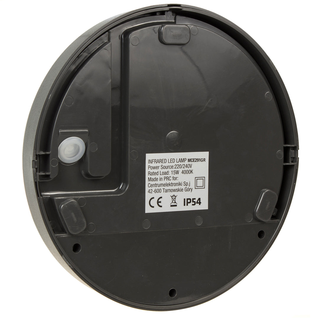 Maclean LED Light with Motion Sensor, PIR Sensor, Gray, 15W, IP54, 1100 lm, Neutral White, MCE291 W, 2 pieces