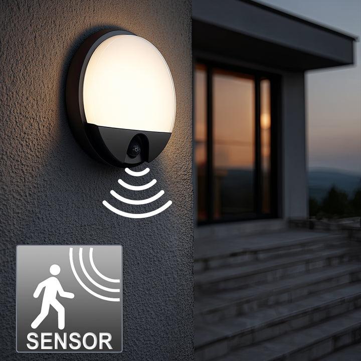 Maclean LED Light with Motion Sensor, PIR Sensor, Gray, 15W, IP54, 1100 lm, Neutral White, MCE291 W, 2 pieces