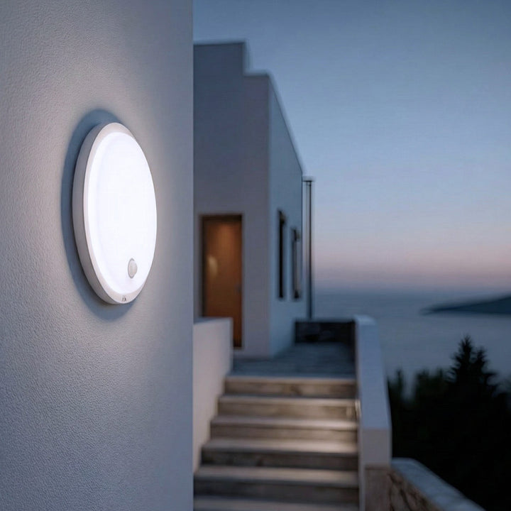 Maclean LED Light with Motion Sensor, PIR Sensor, White, 10W, IP65, 1000 lm, Neutral White, MCE525 W, 2 pieces