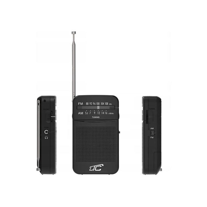 LEGA LXLTC2029C Pocket Radio with AM/FM/AUX, LTC battery power supply + 2x Varta Industrial AA alkaline batteries