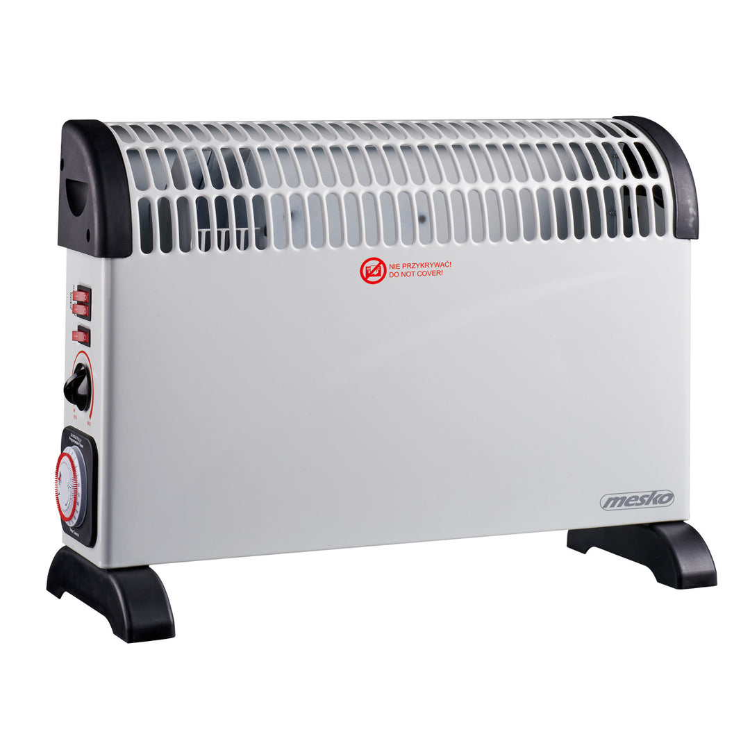 Electric convection heater, thermostat, 2000W, 24-hour timer, white, 150 cm cord, Mesko, MS 7741W