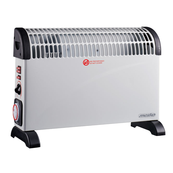 Electric convection heater, thermostat, 2000W, 24-hour timer, white, 150 cm cord, Mesko, MS 7741W
