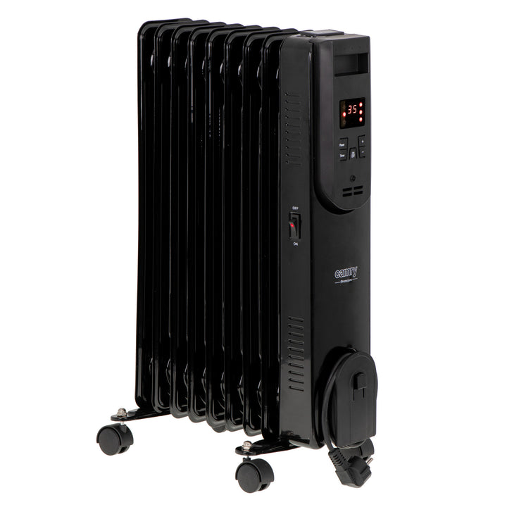 Oil-filled radiator, 11 fins, 2500W, remote control, LED display, thermostat, Camry CR 7813
