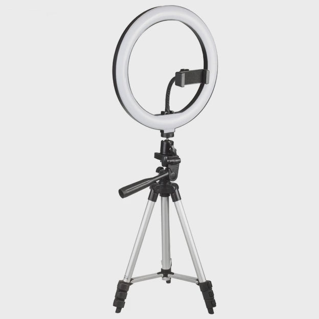 Maclean MCE610 10" 12W LED Ring Light with Tripod Stand and Bluetooth Shutter 3 Colours 10 brightness levels 10% -100% Adjustable brightness 160 LED Smartphone Holder lighting light