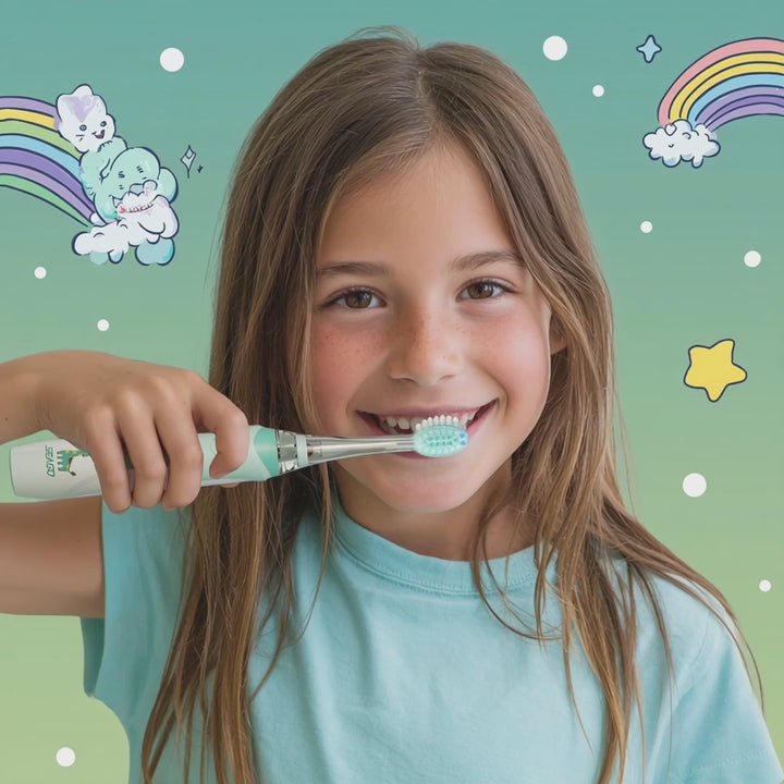 SEAGO children's sonic toothbrush, green, 1xAAA 1.5V (not included), 3 tips, SG-977 Green