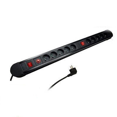 Maclean Power Strip, 10-outlet extension cord, 2 switches, overload protection and indicator, 3680W, MCE10