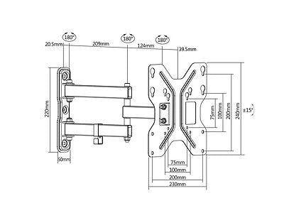 Maclean MC-648 TV Wall Mount Bracket Universal Holder LCD LED 13'' - 42" Plasma VESA