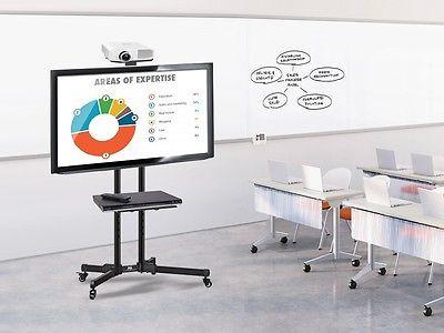 Maclean MC-661 Trolley TV Stand with Mounting Bracket and 2 Shelfs