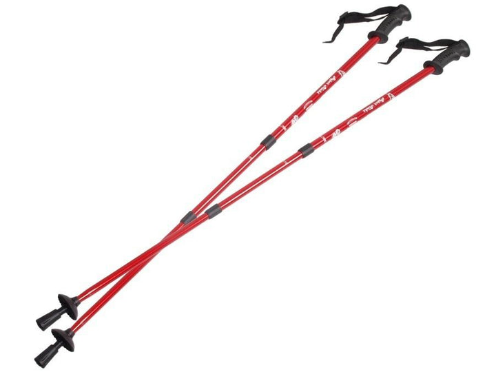 Nordic walking sticks aluminum anti-shock system 65-135cm EUROBATT red color