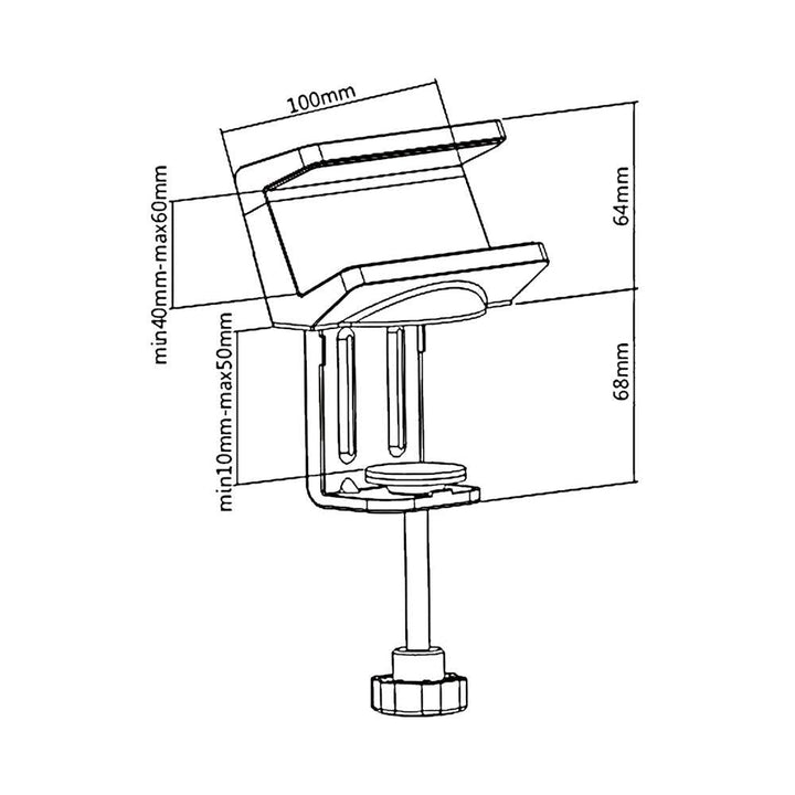 Maclean Brackets MC-808 Desk Holder For a Power Strip White