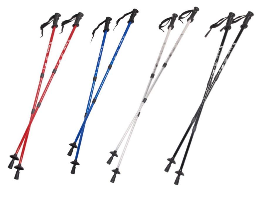 Nordic walking sticks in aluminum anti-shock system 65-135cm EUROBATT blue color