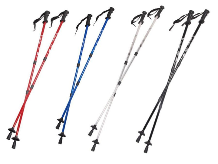 Nordic walking sticks aluminum anti-shock system 65-135cm EUROBATT red color