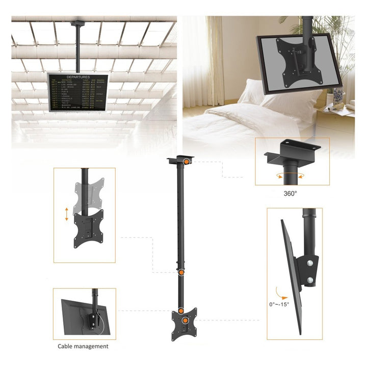 Maclean MC-580 High Quality Ceiling TV LCD / LED max. 50kg 17" - 37"