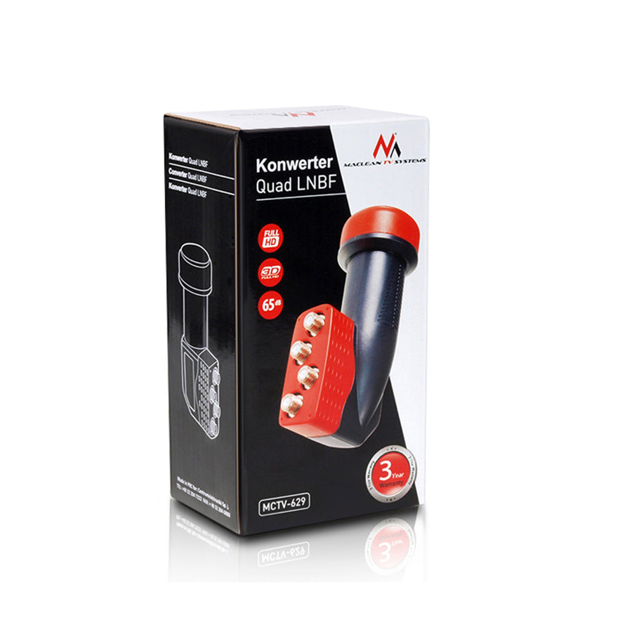 Maclean MCTV-629 Satellite Converter LNB LMB Quad Full HD TV 4 Way Freesat Cable Multiroom Aerial