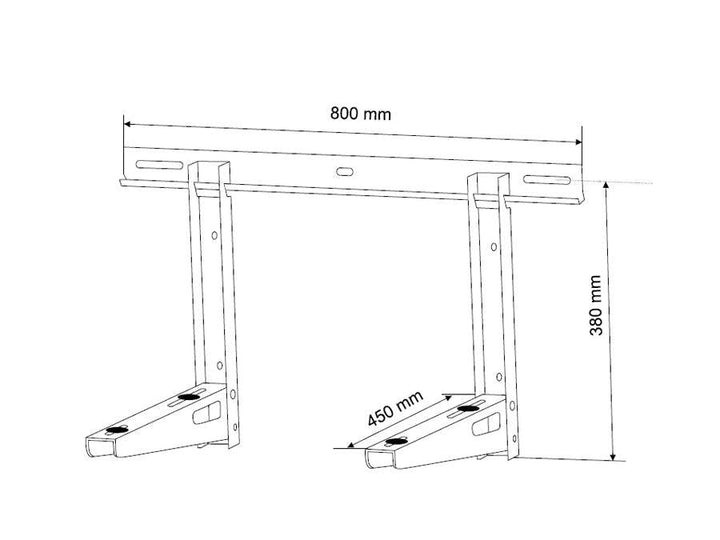 Air Conditioner Wall Mount Galvanized Steel Bracket up to 100kg Maclean