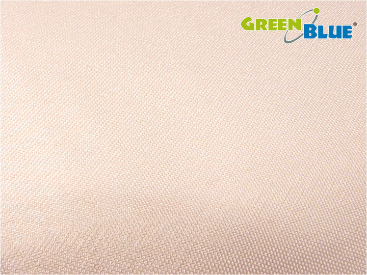 UV polyester garden shade sail 5m triangle GreenBlue GB502 cream.