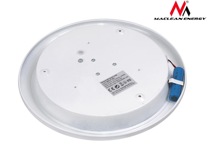 LED 12W ceiling with pir sensor and Maclean Energy MCE131 ACU emergency power supply range 6m